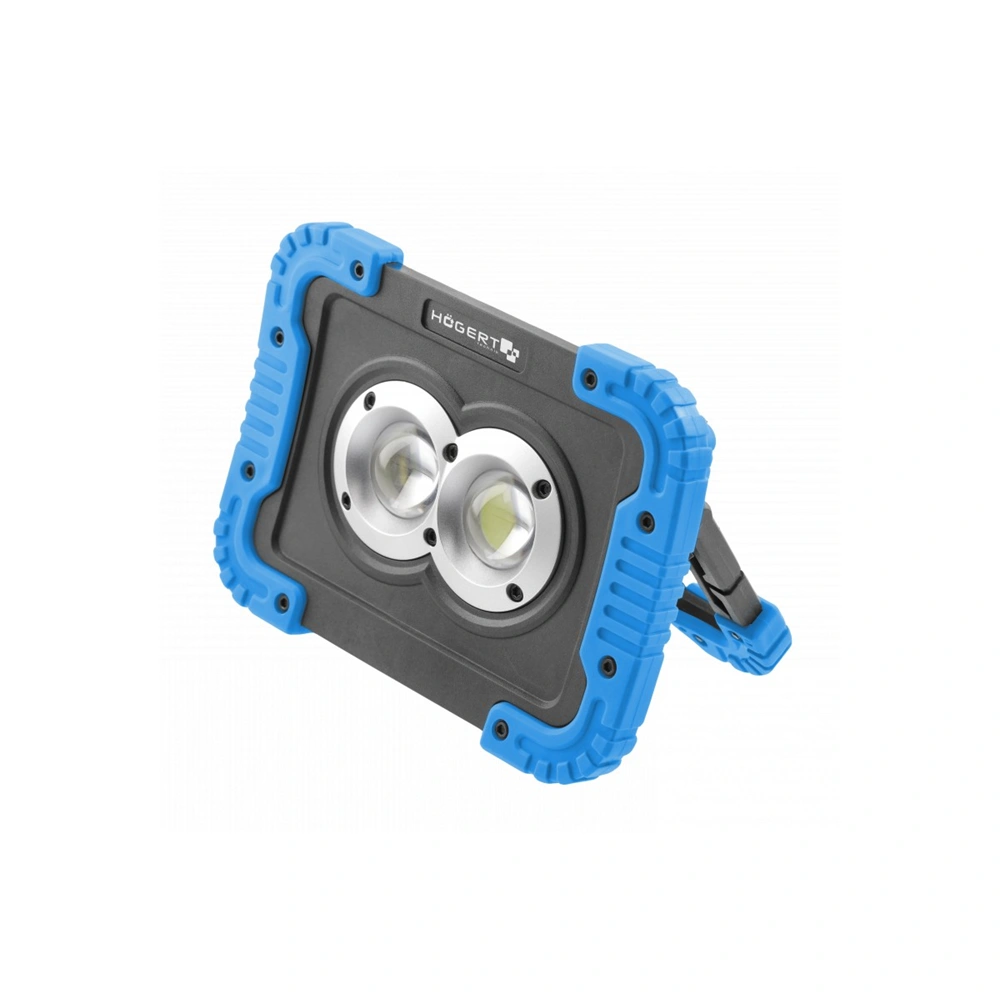 LED reflektor, akkumulátoros, COB 2x10W, IP54, PowerBank funkció, HÖGERT HT1E430