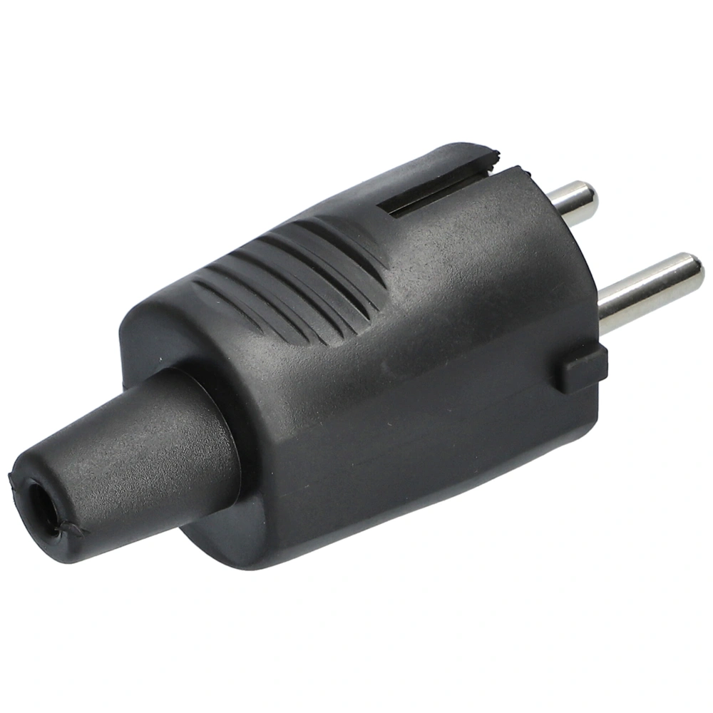 Lengő dugvilla, földelt, fekete, egyenes kivezetés, gumírozott (univerzális) : NGD01