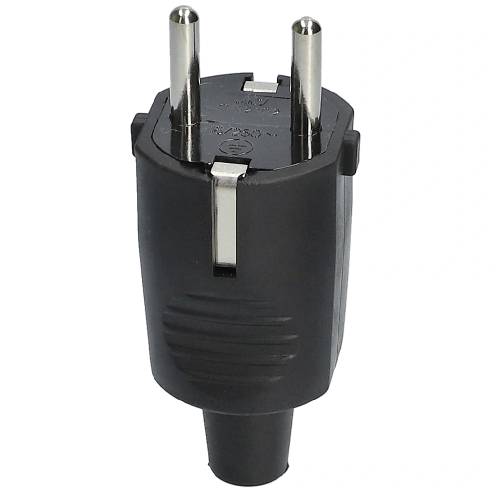 Lengő dugvilla, földelt, fekete, egyenes kivezetés, gumírozott (univerzális) : NGD01