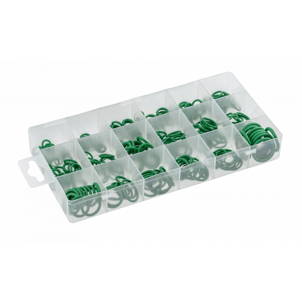 O-gumigyűrű készlet, 270 részes, zöld,  3-50  mm, hőálló , HÖGERT HT8G508