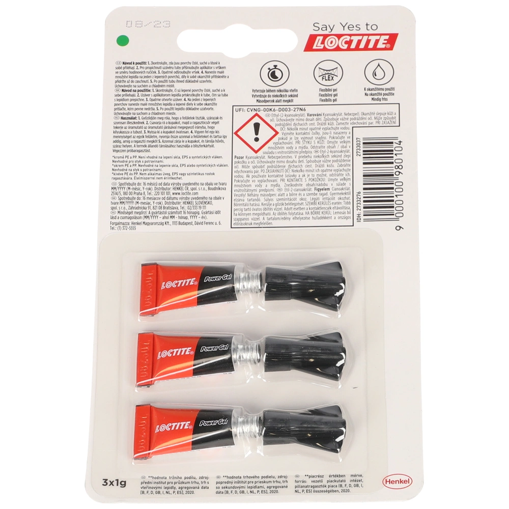 Pillanatragasztó, 3x1g, LOCTITE SUPER BOND