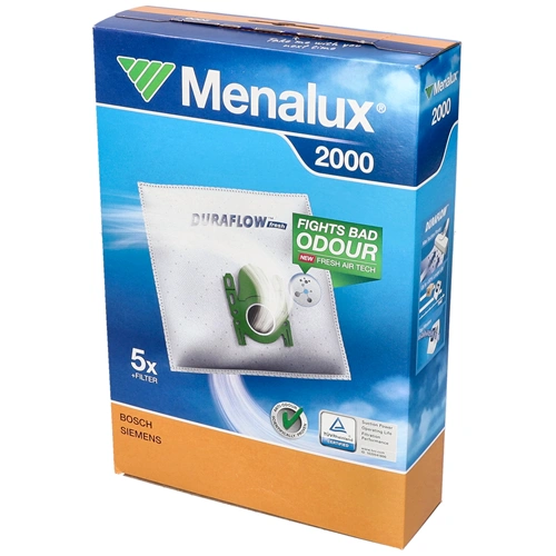 Porzsák, mikroszálas 5db-os MENALUX 2000 (univerzális) SIEMENS porszívó pl: DINO, Bosch BS, T39B, T51, T125, T37