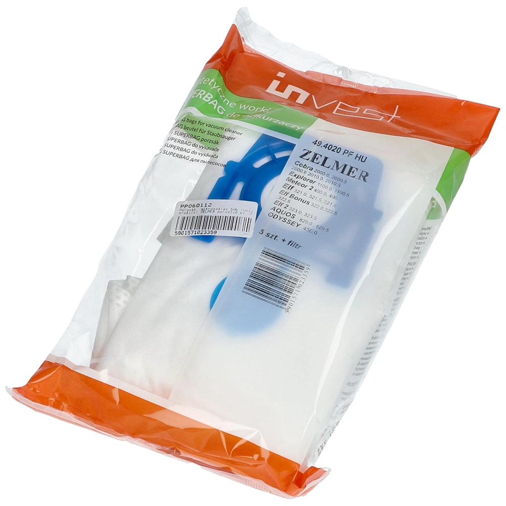 Porzsák, mikroszálas 5db (univerzális) ZELMER porszívó pl: Flip 321, ZUNI1M
