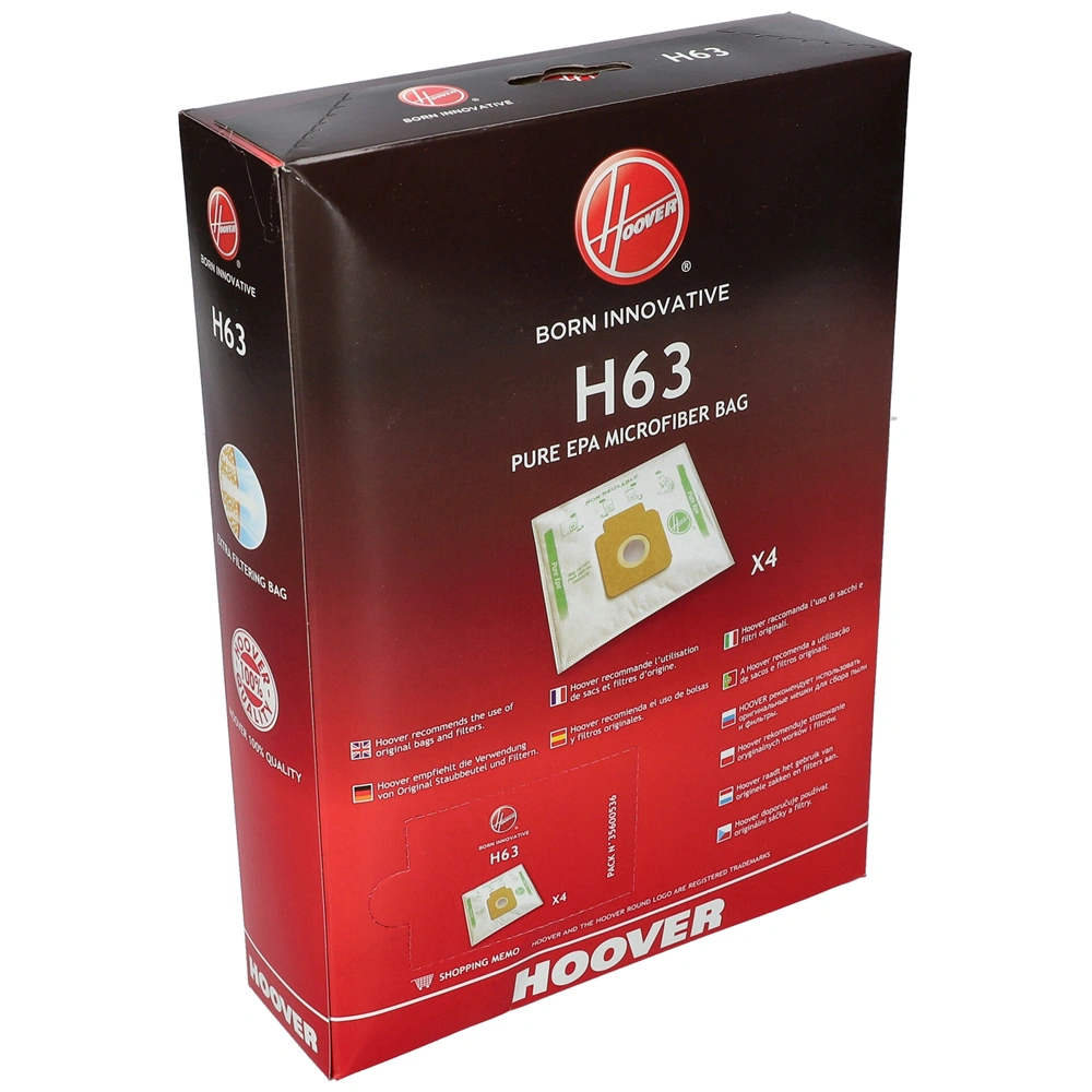 Porzsák, mikroszálas H63 4db (eredeti) HOOVER porszívó / RENDELÉSRE