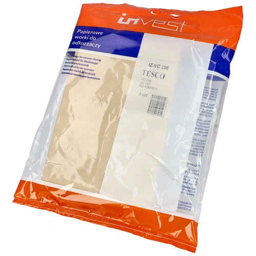 Porzsák, papír 5db-os (univerzális) TESCO VC206/207, W37 HAUSMEISTER porszívó
