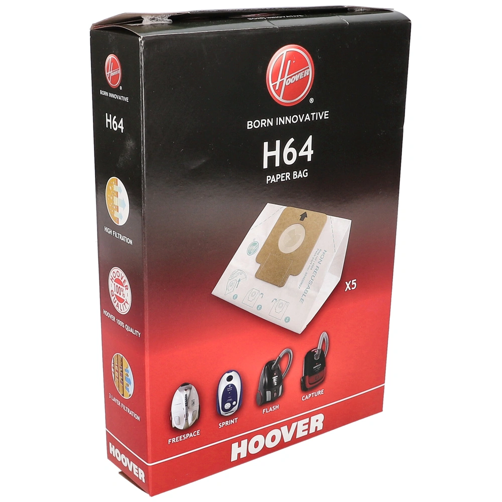 Porzsák, papír H64 5db (eredeti) HOOVER porszívó / RENDELÉSRE