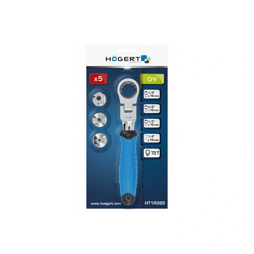 Racsnis, csuklós hajtószár 1/4", 3/8", 1/2" fejjel, 25 év garancia, HÖGERT HT1R395