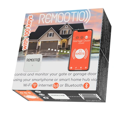 Remootio 2.0 Garázs- és kertkapunyitó készülék, WI-FI, BlueTooth és Internet, 20 kulcsos