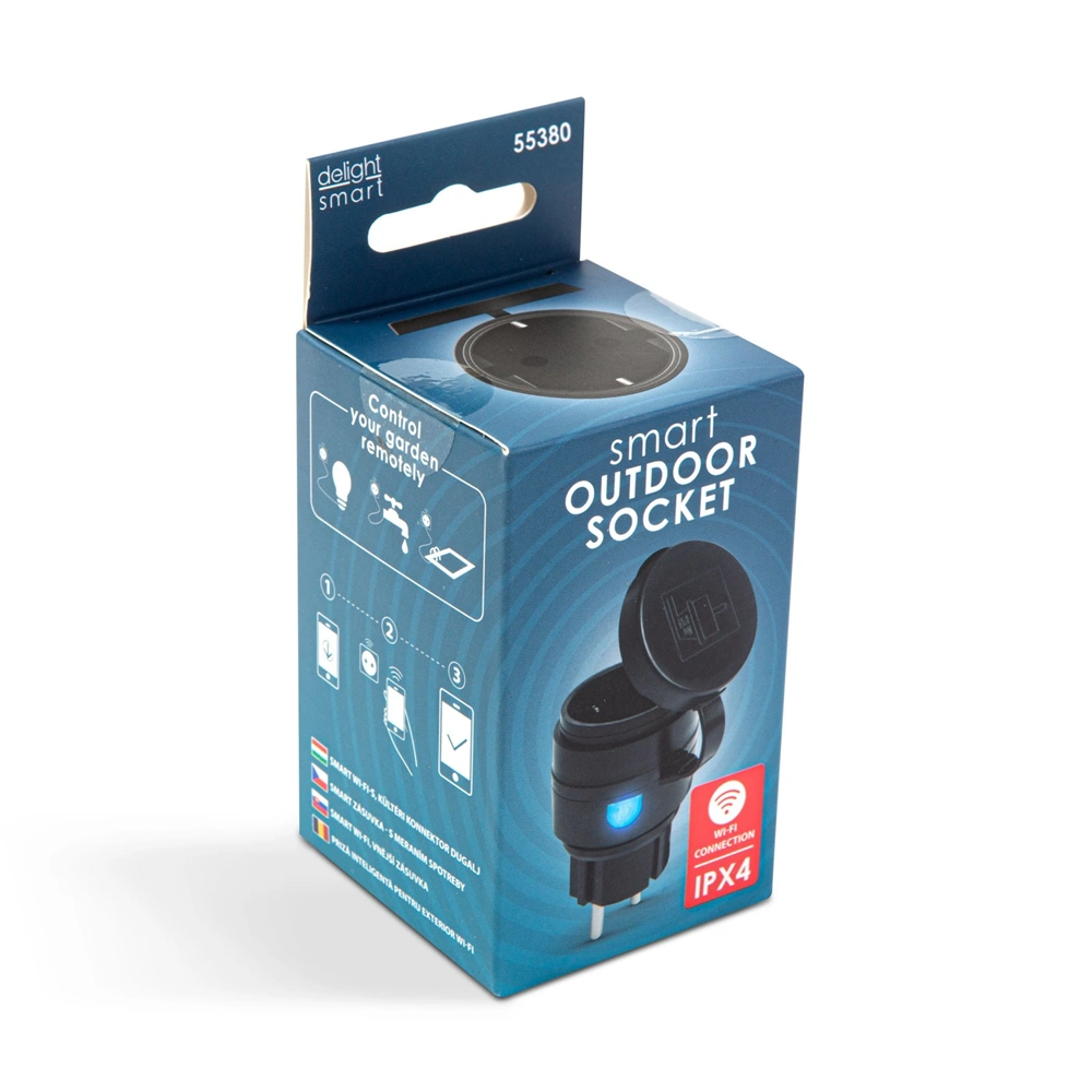 Smart Wi-Fi-si konnektor dugalj, IPX4, kültéri - Amazon Alexa, Google Home, Siri, IFTTT kompatibilitás