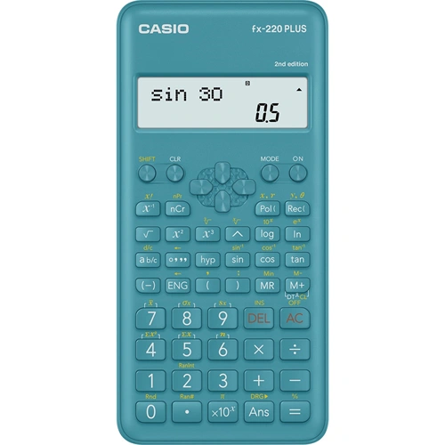 Számológép tudományos 181 funkcióss, kétsoros kijelző Casio FX 220 PLUS 2E kék