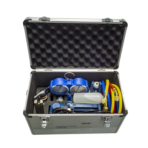 Szerszámkészlet alumínium ládában VTB-5A (R134A, R404A, R407C, R410A hűtőközegekhez) VALUE / RENDELÉSRE