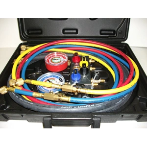 Szervizcsaptelep tömlővel R410,R404A,R507,R22  3x180 cm  MASTERCOOL / RENDELÉSRE