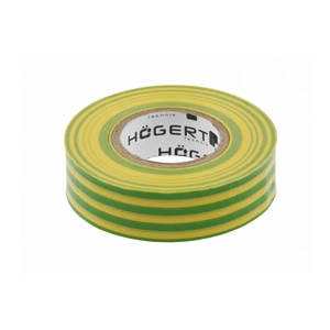 Szigetelőszalag, sárga-zöld, 20m, 19 mm, HÖGERT HT1P286