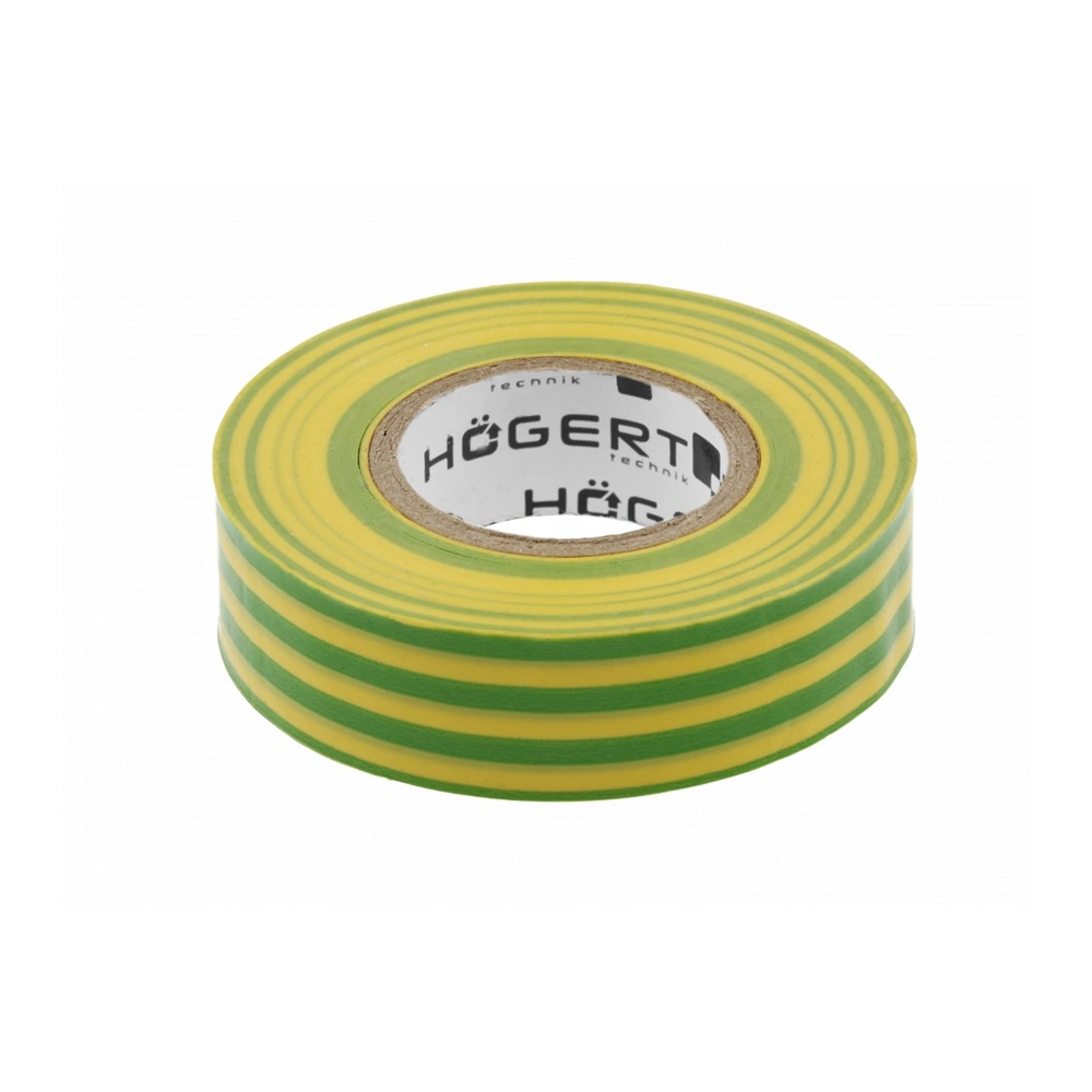 Szigetelőszalag, sárga-zöld, 20m, 19 mm, HÖGERT HT1P286