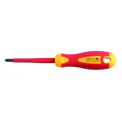 Szigetelt csavarhúzó, csillag fejű, mágneses, PZ2 x 100  mm szár, 1000V , HÖGERT HT1S944