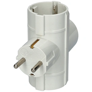 T-dugó, földelt, fehér (TDF-16, P00242)