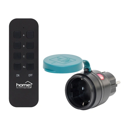 Távirányítható kültéri hálózatialjzat szett, 1db aljzat, távírányító, 40m, IP44, HOME THO 2311 / RENDELÉSRE