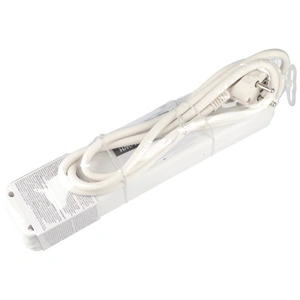 Túlfeszültség védett hálózati elosztó, kapcsolós, 4 aljzat, 4,5kA, 16A, IP20, 3500W-ig, 1,5 m, HOME NVT 04K/WH