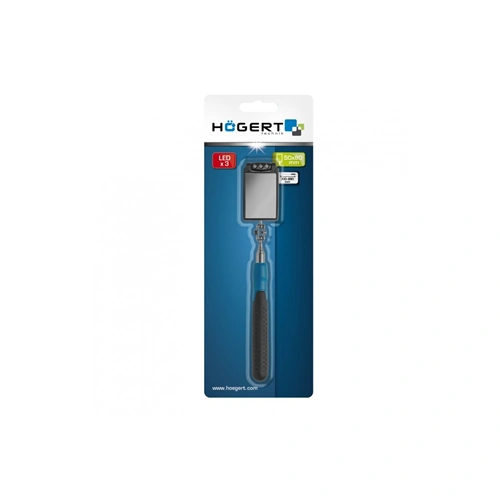 Vizsgálótükör, teleszkópos, LED-es,  max 800 mm, HÖGERT HT4R504